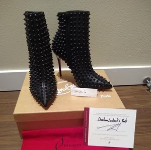 Christian Louboutin Snakilta 100 Spiked Booties